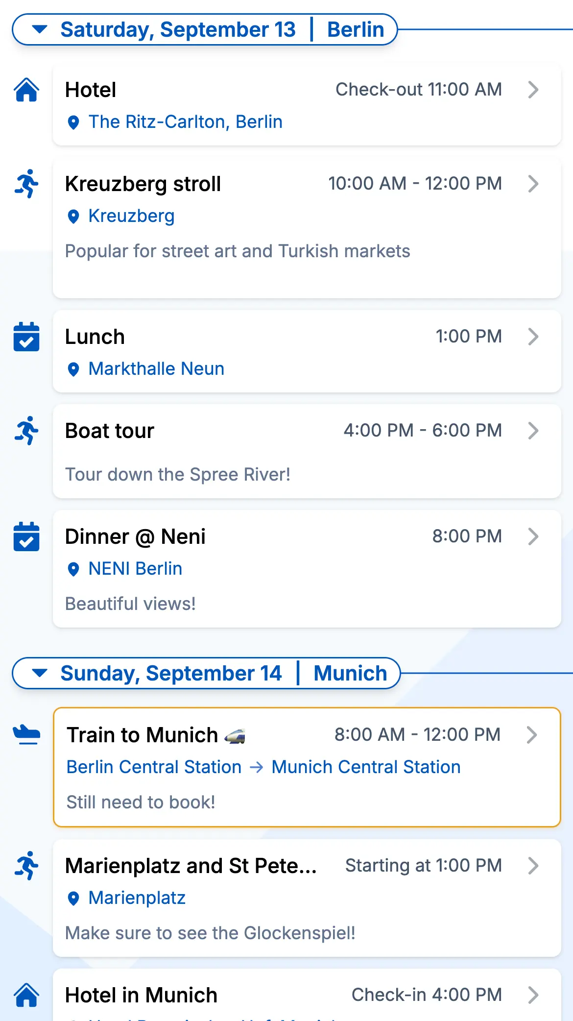 Germany itinerary