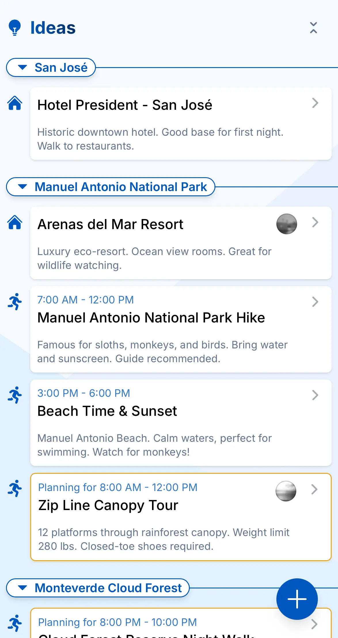 Collect ideas and recommendations