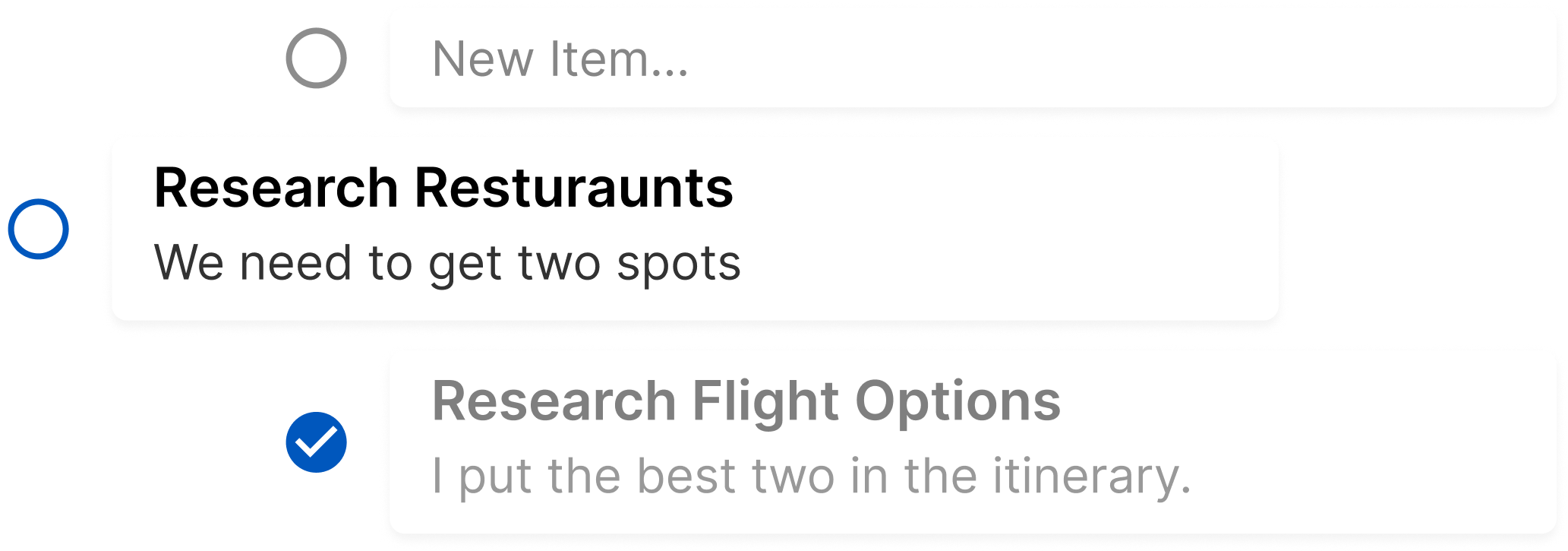 Group checklist with tasks